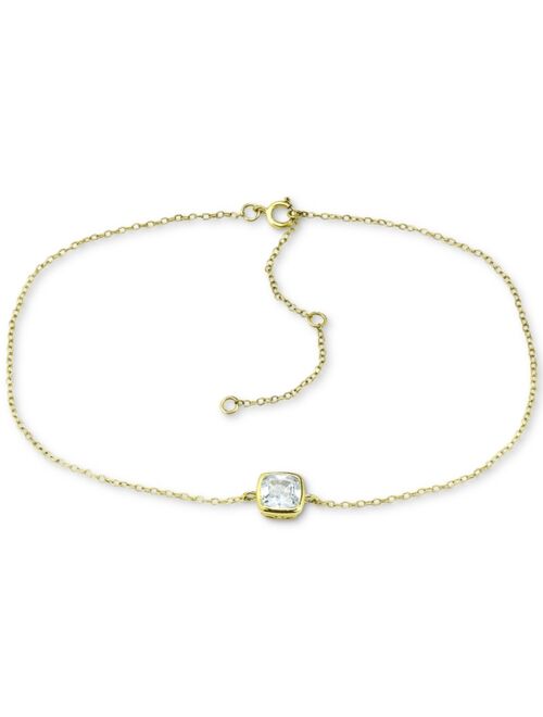 GIANI BERNINI Cubic Zirconia Bezel Ankle Bracelet, Created for Macy's