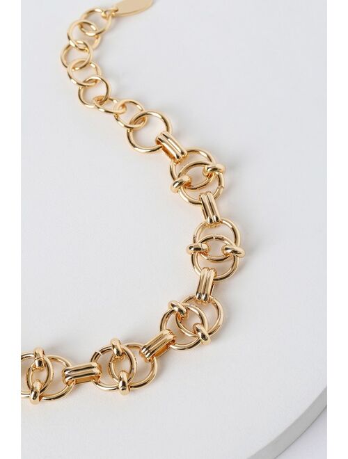 Lulus Linked Luxury 14KT Gold Chain Bracelet