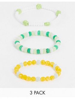 Inspired unisex bracelet pack in multicolored beads
