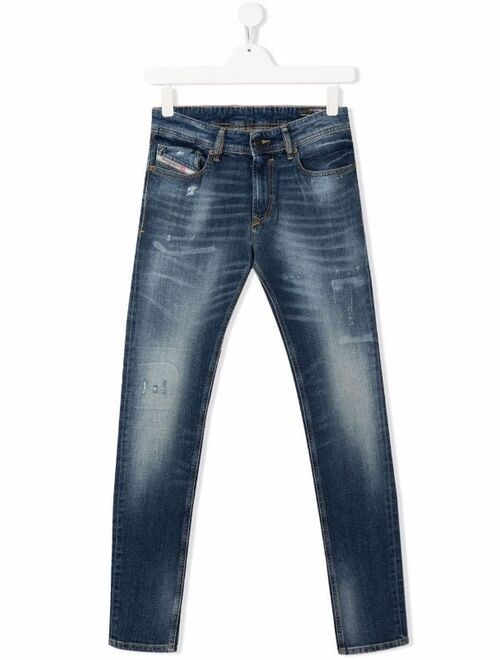 Diesel Kids TEEN faded-effect jeans
