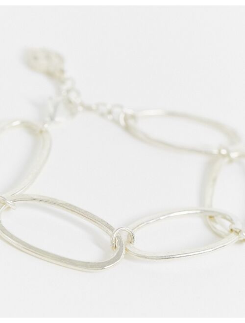 People Tree linked ovals bracelet in silver plated copper