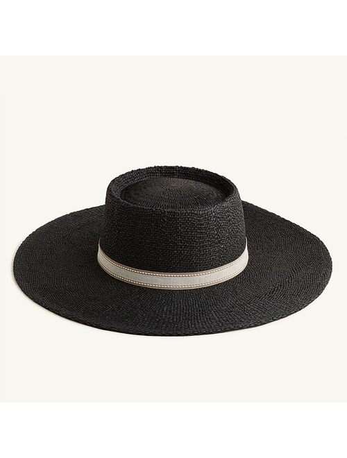 J.Crew Contoured-crown straw boater hat