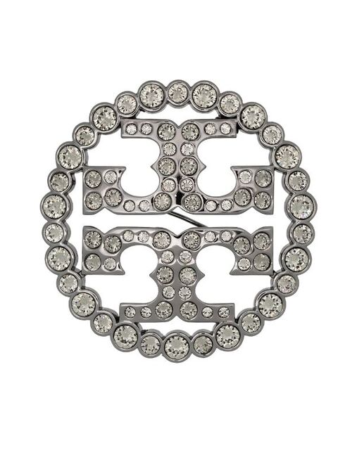 Tory Burch Double T crystal-embellished brooch