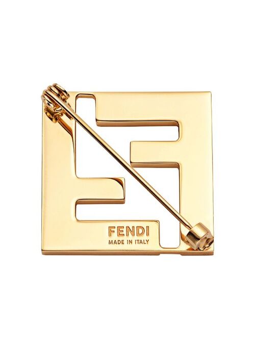 Fendi two-tone FF brooch