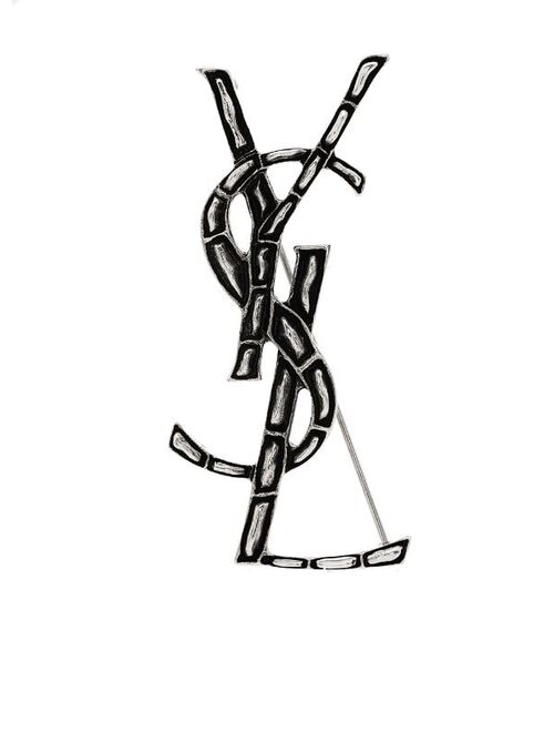 Yves Saint Laurent Saint Laurent Opyum crocodile-effect monogram brooch