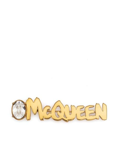 Alexander McQueen logo lettering brooch