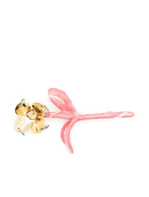Marni floral-motif polished brooch