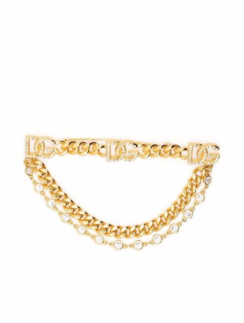 Dolce & Gabbana DG chain-link brooch