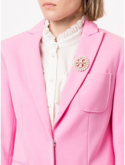 Tory Burch Miller pave pearl brooch