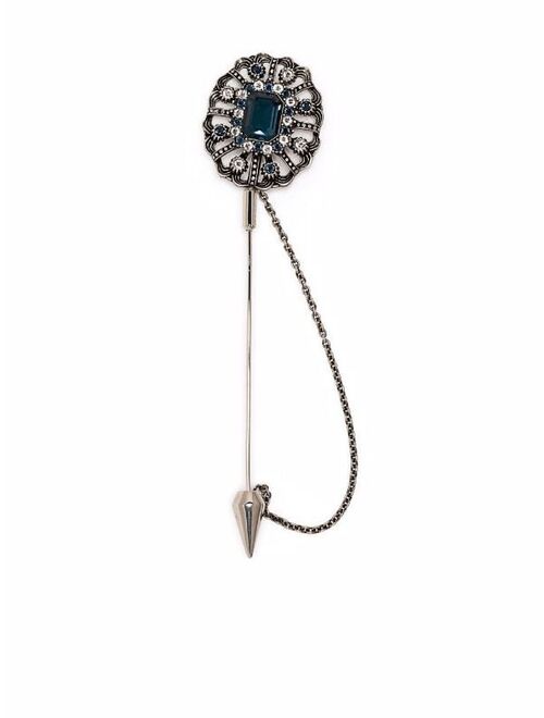 Maison Margiela crystal-embellished brooch pin