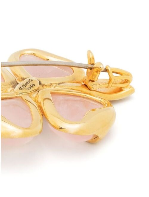 Goossens four-leaf clover gemstone brooch