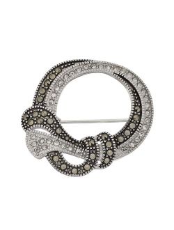 Tori Hill Marcasite & Crystal Double Knot Brooch