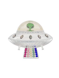 Napier Silver Tone Alien Spaceship Pin