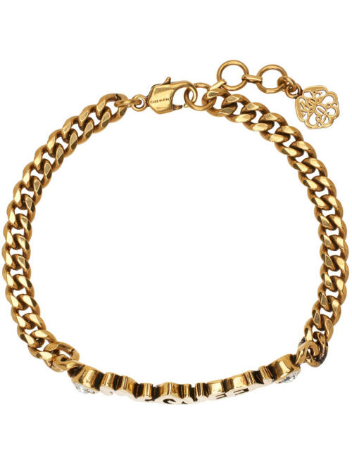 ALEXANDER MCQUEEN Gold Graffiti Chain Bracelet