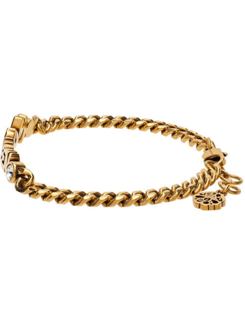ALEXANDER MCQUEEN Gold Graffiti Chain Bracelet