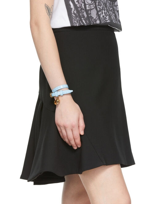 ALEXANDER MCQUEEN Blue Croc Double Wrap Bracelet