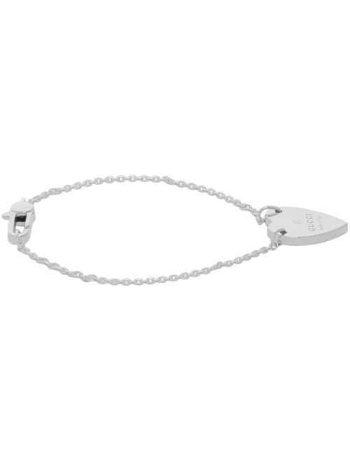 GUCCI Silver Trademark Heart Bracelet