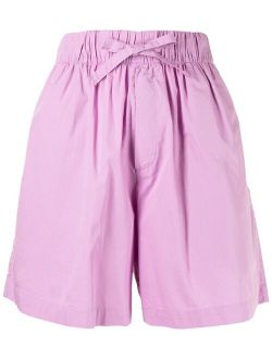 TEKLA poplin drawstring pajama shorts