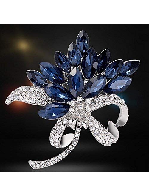 Comelyjewel Women's Flower Brooch Pin Crystal Rhinestones Breastpin for Wedding/Banquet/Bouquet
