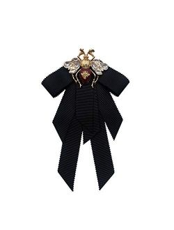 BFDYY Bee bow brooches with Rhinestone bow tie brooch Ribbon bow tie for party Clothing accessories