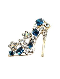 Fablcrew Shuiniba High Heels Shoes Shape Brooch Pin for Women Brides Created Brooch Size 4.23.9cm