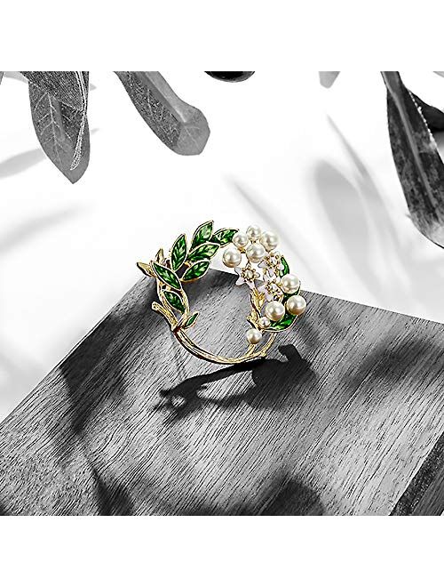 feixun Leaf Brooches Pin - Women's Chest Brooch, Good Idea For Party, Dance, Wedding, Banquet