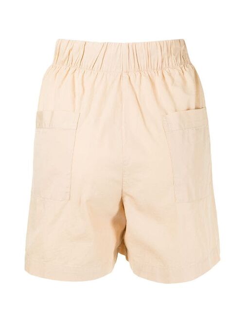 TEKLA poplin drawstring pajama shorts