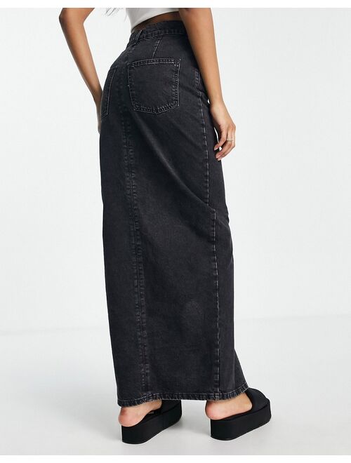 ASOS Tall ASOS DESIGN Tall organic denim 90s maxi skirt in washed black