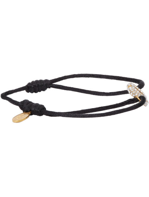 VALENTINO GARAVANI Black Leather VLogo Bracelet