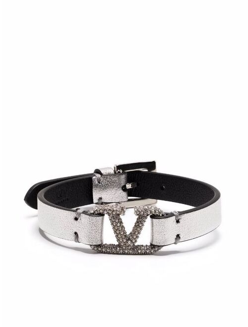 Valentino Garavani metallic leather bracelet