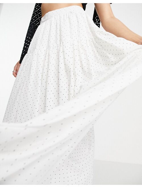 Sister Jane tiered maxi skirt in spot print