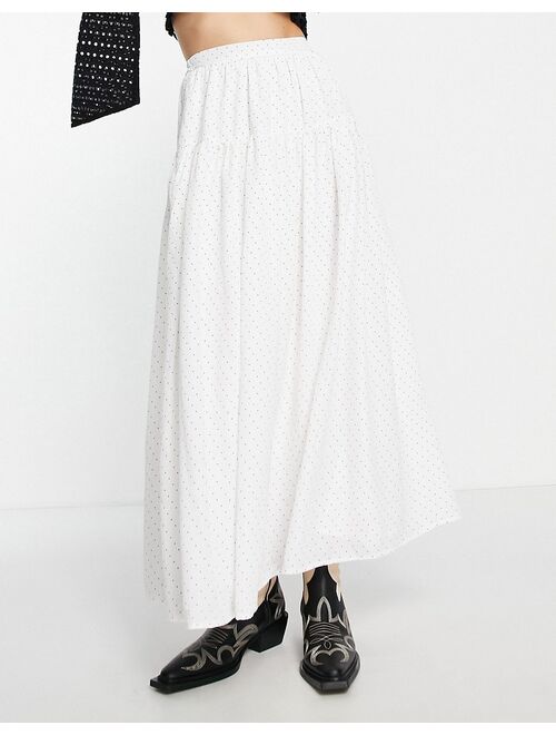 Sister Jane tiered maxi skirt in spot print