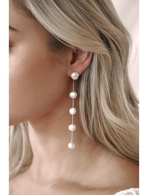 Lulus X Casa Clara Camilla 14KT Gold Pearl Drop Earrings