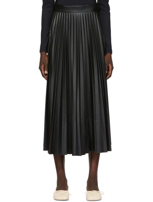 MM6 MAISON MARGIELA Black Plisse Pleated Midi Skirt