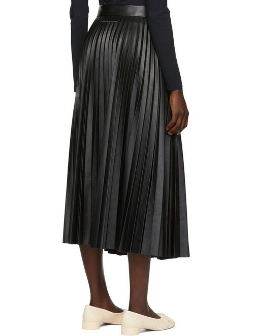 MM6 MAISON MARGIELA Black Plisse Pleated Midi Skirt