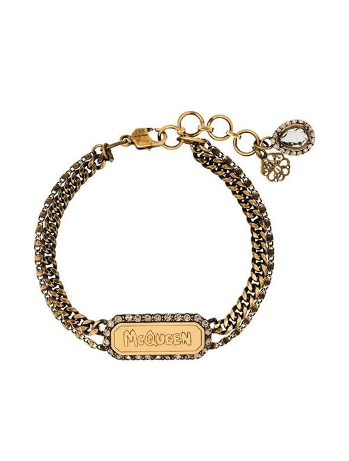Alexander McQueen Graffiti crystal-embellished bracelet