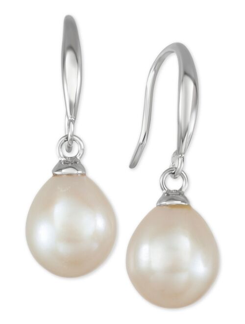 Macy's Cultured Freshwater Pearl Necklace (7-7 1/2mm) and Drop Earrings (7x9mm) Set in Sterling Silver