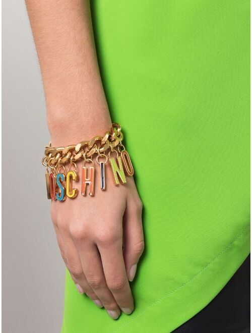 Moschino chunky logo-lettering chain bracelet