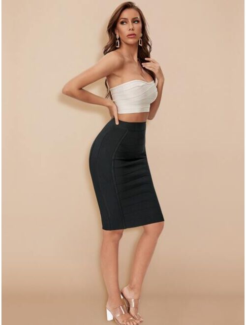 Shein Zip Back Bandage Skirt
