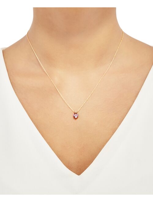 Macy's 2-Pc. Set Lab-Created Pink Sapphire Heart Pendant Necklace & Matching Stud Earrings (3-1/6 ct. t.w.) in 10k Gold