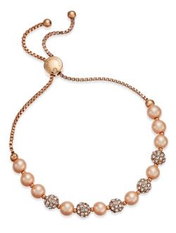 Pav & Imitation Pearl Slider Bracelet, Created for Macy's
