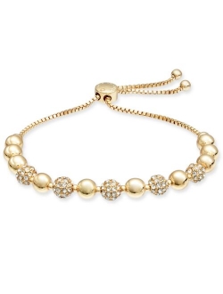 Pav & Imitation Pearl Slider Bracelet, Created for Macy's