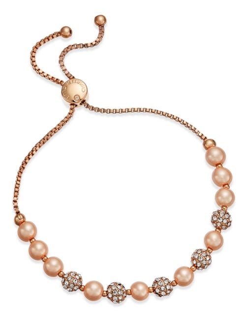 CHARTER CLUB Pavé & Imitation Pearl Slider Bracelet, Created for Macy's