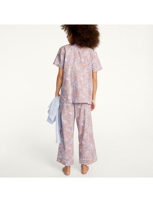 J.Crew Cotton poplin short-sleeve pajama set in bouquet block print