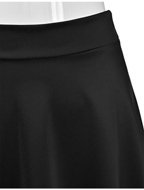EIMIN Women's Basic Versatile Stretchy Flared Casual Midi Skater Skirt (S-3XL)