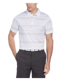 PGA TOUR Men's Athletic-Fit Ombre Stripe-Print Performance Golf Polo Shirt