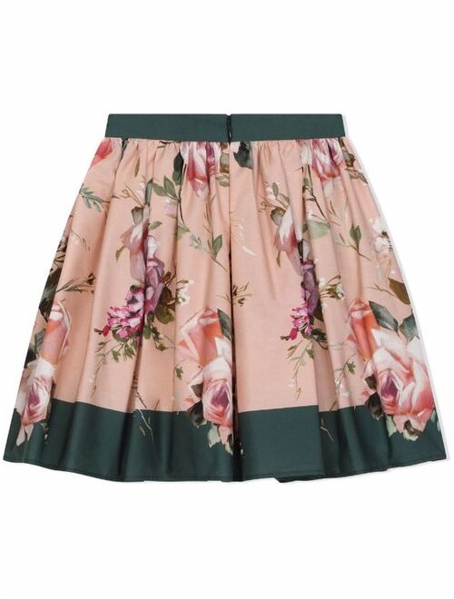Dolce & Gabbana Kids floral-print A-line mini skirt
