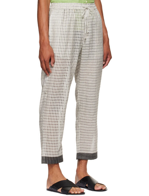 HARAGO Gray Check Trousers