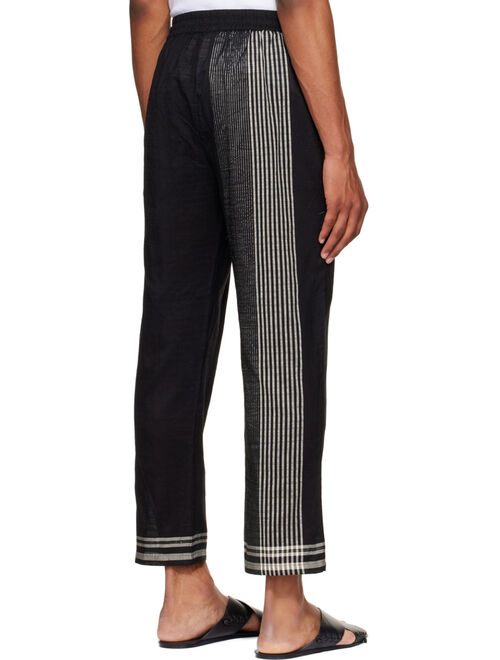 HARAGO Black Stripe Trousers