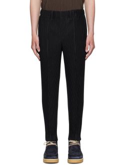 Homme Plisse Issey Miyake Black Polyester Trousers